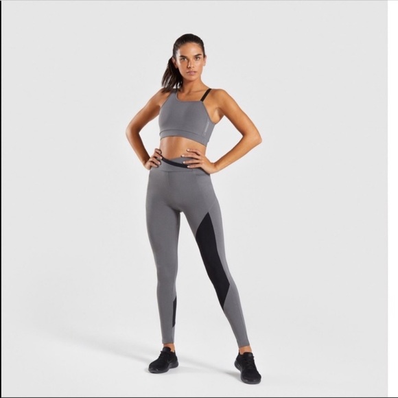 Gymshark Asymetric Legging Smokey grey / Black legging size Medium - Picture 3 of 10